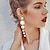preiswerte Ohrringe-1 Paar Tropfen-Ohrringe Ohrringe baumeln For Süßwasserperle Damen Hochzeit Geburtstag Abendgesellschaft Weiß Glasperlen Perlen Aleación