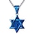 cheap Men&#039;s Necklaces-Men&#039;s Pendant Necklace Classic Star of David Pentagram Vintage Classic Stainless Steel Blue Silver Gold 550 cm Necklace Jewelry 1pc For Gift Daily