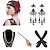 cheap Vintage Dresses-Roaring 20s 1920s The Great Gatsby Costume Accessory Sets Gloves Flapper Headband Accessories Set Head Jewelry Earrings Pearl Necklace The Great Gatsby Charleston Women&#039;s Tassel Fringe Solid Color