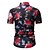 cheap Men&#039;s Shirts-Men&#039;s Shirt Floral Collar Classic Collar Casual Holiday Short Sleeve Print Tops Party Casual Daily Beach White Black