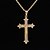 cheap Men&#039;s Necklaces-Men&#039;s Cubic Zirconia Pendant Necklace Classic Cross Vintage Rock Hip-Hop Chrome Imitation Diamond Gold 71 cm Necklace Jewelry 1pc For Street Bar