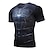 cheap Cycling Clothing-Men&#039;s Compression Shirt Short Sleeve Compression Jersey Compression Clothing Breathable Back Pocket Comfortable Sweat-Wicking Black / Silver Black / Red Red+Blue Lycra Summer Outdoor Exercise Cycling