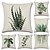 cheap Home &amp; Garden-Set of 6 Cotton / Faux Linen Pillow Cover, Botanical Bohemian Style Retro Antique Rustic Throw Pillow Outdoor Cushion for Sofa Couch Bed Chair Green