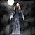 cheap Vintage Dresses-Witch Dress Cosplay Costume Cloak Women&#039;s Adults&#039; Dresses Vacation Dress Halloween Halloween Carnival Masquerade Festival / Holiday Polyster Black Women&#039;s Easy Carnival Costumes Patchwork