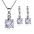 cheap Jewelry Sets-Women&#039;s Cubic Zirconia Drop Earrings Pendant Necklace Simple Vintage Classic Imitation Diamond Earrings Jewelry White For Party Prom Birthday Festival 3pcs / pack