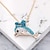 cheap Necklaces-Women&#039;s Pendant Necklace Statement Necklace Classic Dolphin Animal Unique Design Trendy Fashion Cute Chrome Rose Gold Plated Red Blue Pink 70 cm Necklace Jewelry 1pc For Birthday Carnival Masquerade
