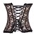 cheap At Home-Corset Women&#039;s Normal Overbust Corset Stitching Lace Embroidered Basic Bow Cotton Polyester Lace Up Blue Blushing Pink Red