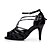 cheap Others-Women&#039;s Latin Shoes Salsa Shoes Line Dance Heel Buckle Slim High Heel Peep Toe Grey Nude Black Buckle Satin