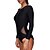 abordables Beach Dresses-Mujer Traje de baño Bañadores Body Secado rápido Elástico Manga Larga Espalda al Aire Malla - Natación Buceo Deportes acuáticos Un Color Verano