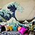 abordables Textil para el Hogar-Kanagawa wave ukiyo-e tapiz de pared decoración artística manta cortina colgante hogar dormitorio decoración de sala de estar estilo de pintura japonesa