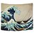 abordables Textil para el Hogar-Kanagawa wave ukiyo-e tapiz de pared decoración artística manta cortina colgante hogar dormitorio decoración de sala de estar estilo de pintura japonesa