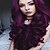 abordables Pelucas sintéticas-peluca sintética onda del cuerpo parte media peluca larga negro rojo púrpura oscuro cabello sintético 26 pulgadas mujeres mujeres púrpura （sin encaje）