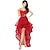 cheap High Low Dresses-A-Line Sparkle Red Party Wear Prom Dress Sweetheart Neckline Sleeveless Asymmetrical Tulle with Crystals Tier 2020