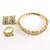 preiswerte Schmuckset-Damen Gold Brautschmuck-Sets Gliederkette Welle Vintage Strass Ohrringe Schmuck Gold Für Hochzeit Geschenk Verlobung 1 Set