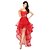 cheap High Low Dresses-A-Line Sparkle Red Party Wear Prom Dress Sweetheart Neckline Sleeveless Asymmetrical Tulle with Crystals Tier 2020