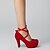 cheap Pumps &amp; Heels-Women&#039;s Heels High Heels Ankle Strap Heels Wedding Party &amp; Evening Buckle Lace-up Platform Stiletto Heel Fleece Black Red Blue