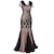 cheap Vintage Dresses-Roaring 20s 1920s Cocktail Dress Vintage Dress Flapper Dress Dress Prom Dress Maxi The Great Gatsby Charleston Women&#039;s Sequins Mermaid / Trumpet Deep V Halloween Wedding Wedding Guest Engagement Party