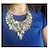 cheap Others-Women&#039;s Blue Red White Crystal Statement Necklace Bib Ladies Luxury European Chunky Acrylic Alloy Red Blue White 49 cm Necklace Jewelry For Party Evening Party