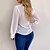 cheap Tops &amp; Blouses-Women&#039;s Work Plus Size Blouse Shirt Long Sleeve Solid Colored V Neck Embroidered Bow Basic Streetwear Tops Regular Fit Chiffon Blushing Pink White Black