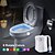 cheap Indoor Night Lights-LED Toilet Seat Night Light Bathroom PIR Motion Activated Detection Sensor 8-Color Changing Waterproof Washroom for Adult Kid