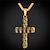 cheap Men&#039;s Necklaces-Men&#039;s Pendant Necklace Necklace Classic Cross Skull Vintage Trendy Ethnic Fashion Chrome Gold Silver 65 cm Necklace Jewelry 1pc For Daily
