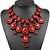 cheap Others-Women&#039;s Chocolate Synthetic Diamond Statement Necklace Pear Cut Bib Water Drop Necklace Ladies Fashion Euramerican Victorian Synthetic Gemstones Alloy Cuticolor White Red Gold Green Necklace Jewelry