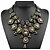 cheap Others-Women&#039;s Chocolate Synthetic Diamond Statement Necklace Pear Cut Bib Water Drop Necklace Ladies Fashion Euramerican Victorian Synthetic Gemstones Alloy Cuticolor White Red Gold Green Necklace Jewelry