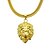 cheap Men&#039;s Jewelry-Men&#039;s Cubic Zirconia Pendant Necklace Engraved franco chain Lion King Crown Personalized Rock Hip-Hop Dubai 18K Gold Plated Yellow Gold Imitation Diamond Gold Golden Lion 2 Golden Lion 3 Golden Lion