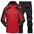 cheap Softshell, Fleece &amp; Hiking Jackets-Men&#039;s Hiking Jacket with Pants Winter Outdoor Thermal Warm Waterproof Windproof Quick Dry Full Zip Jacket Pants / Trousers Clothing Suit Skiing Camping / Hiking Hunting Green / Black Red+Black / 2pcs