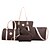 cheap Bags-Women&#039;s Bags PU Leather Bag Set 5 Pieces Purse Set Zipper Bag Sets Daily Dark Brown Black Blue Purple