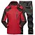 cheap Softshell, Fleece &amp; Hiking Jackets-Men&#039;s Hiking Jacket with Pants Winter Outdoor Thermal Warm Waterproof Windproof Quick Dry Full Zip Jacket Pants / Trousers Clothing Suit Skiing Camping / Hiking Hunting Green / Black Red+Black / 2pcs