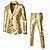 cheap Vintage Dresses-Disco 1980s Pants Suits &amp; Blazers Lapel Collar Blazer Men&#039;s Shiny Metallic Turndown Christmas Party Halloween Club Adults&#039; Tuxedo Spring Fall