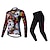 cheap Cycling Clothing-21Grams Sugar Skull Women&#039;s Long Sleeve Cycling Jersey with Tights - Black / Red Bike Clothing Suit Thermal / Warm Breathable Quick Dry Sports Winter Elastane Terylene Polyester Taffeta Mountain Bike