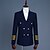 cheap Cosplay &amp; Costumes-Prince Aristocrat Victorian Napoleon Jacket Coat Pants Suits &amp; Blazers Outerwear Winter Men&#039;s Costume White / Navy Blue Vintage Cosplay Long Sleeve Party Halloween / Stripes