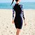 baratos Beach Dresses-Mulheres Segunda-pele para Mergulho Elastano Roupa de Banho Body Proteção Solar UV Secagem Rápida Com Stretch Manga Longa Zíper Frontal - Natação Mergulho Surfe Snorkeling Pintura Verão
