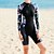 baratos Beach Dresses-Mulheres Segunda-pele para Mergulho Elastano Roupa de Banho Body Proteção Solar UV Secagem Rápida Com Stretch Manga Longa Zíper Frontal - Natação Mergulho Surfe Snorkeling Pintura Verão