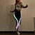 billige Graphic Chic-Dame Yoga Bukser Mavekontrol Balleløft Hurtigtørrende Fitness Gym Træning Løb Høj Talje 3D-udskrivning Stribe Strømpebukser Leggins Underdele Lys Lilla Mørkegrå Hvid / Sort Spandex Sport Sportstøj