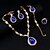 cheap Jewelry Sets-Women&#039;s Blue Red Hoop Earrings Necklace Bracelet Classic Drop Pear Stylish Basic Cute Rhinestone 18K Gold Earrings Jewelry Dark Red / Royal Blue For Party Wedding Engagement Four-piece Suit