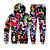 cheap Running &amp; Jogging Clothing-YEEZZI® Men&#039;s 2 Piece Street Casual Tracksuit Sweatsuit Jogging Suit Long Sleeve Winter Breathable Soft Fitness Running Jogging Sportswear Graffiti Hoodie Joggers Purple Red Green Activewear