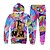 cheap Running &amp; Jogging Clothing-YEEZZI® Men&#039;s 2 Piece Street Casual Tracksuit Sweatsuit Jogging Suit Long Sleeve Winter Breathable Soft Fitness Running Jogging Sportswear Graffiti Hoodie Joggers Purple Red Green Activewear
