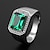 cheap Women&#039;s Jewelry-Men Ring Synthetic Sapphire Green Blue Platinum Plated Alloy 1pc Stylish Adjustable / Women&#039;s / Wedding / Gift / Daily