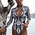 cheap Beach Dresses-Women&#039;s One Piece Swimsuit Swimwear Long Sleeve Quick Dry Front Zip - Leopard Print Leopard Snake Print Swimming Surfing Beach Spring Summer / Leotard / Onesie / Bikini / Peplum Swimsuit