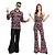 cheap Vintage Dresses-Retro Vintage Hippie 1970s Disco Cosplay Costume Outfits Dude Funk Halloween Group Couples Costumes Hippie Disco Couple&#039;s Men&#039;s Women&#039;s Retro Deep V Halloween Halloween Masquerade