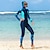 baratos Wetsuits, Roupas De Mergulho &amp; Rash Guards-SBART Mulheres Proteção Solar UV UPF50+ Respirável Segunda-pele para Mergulho Corpo Inteiro Zíper Frontal roupa de banho Retalhos Natação Mergulho Surfe Snorkeling Verão / Elasticidade Alta