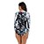 cheap Beach Dresses-Women&#039;s One Piece Swimsuit Swimwear Thermal Warm Breathable Quick Dry Long Sleeve Front Zip - Swimming Surfing Water Sports Floral / Botanical Autumn / Fall Spring Summer / Stretchy