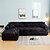 abordables Fundas Removibles-funda de sofá elástica funda elástica sofá seccional sillón loveseat 4 o 3 plazas en forma de l color negro suave duradero
