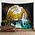 cheap Bottoms-Cave Landscape Hanging Tapestry Wall Art Large Wall Tapestry Decor Backdrop Blanket Curtain Mural Home Bedroom Living Room Decoration Tree Forest Waterfall River