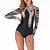 cheap Beach Dresses-Women&#039;s One Piece Swimsuit Swimwear Thermal Warm Breathable Quick Dry Long Sleeve Back Zip - Swimming Surfing Water Sports Tie Dye Autumn / Fall Spring Summer / Stretchy
