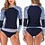 cheap Beach Dresses-Women&#039;s Rashguard Swimsuit Swimwear UV Sun Protection Quick Dry Stretchy Long Sleeve 2 Piece Front Zip - Swimming Surfing Snorkeling Optical Illusion Summer