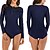 cheap Beach Dresses-Women&#039;s One Piece Swimsuit Swimwear Breathable Quick Dry Long Sleeve Front Zip - Swimming Surfing Water Sports Solid Colored Autumn / Fall Spring Summer / Stretchy